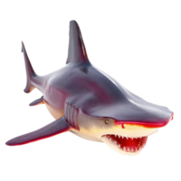 A Stunning 3D Render of a Crimson and Gray Shark with Open Mouth png