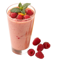 Refreshing Raspberry Mango Smoothie in a Glass with Fresh Raspberries png