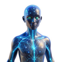 dramatic traditional A Transparent Human Body with Glowing 4K png