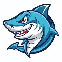 Cartoonish Illustration of a Shark Mascot in a Bold Style vector