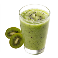 Kiwi Smoothie in a Glass with Slices of Fresh Kiwi Fruit png