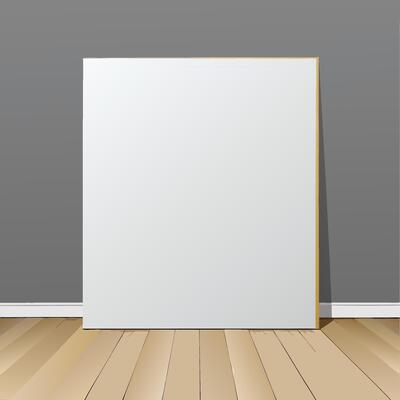 Minimalist Mockup White Blank Concrete Wall with Wooden Floor
