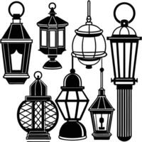 Illuminated Serenity A Collection of Diverse Lamps vector