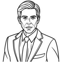Minimalist Drawing of a Continuous Line Depicting a Businessman vector