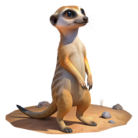 vibrant artistic A Curious Meerkat Standing on Its Hind original png