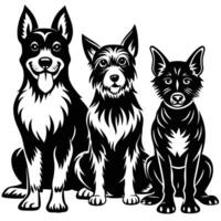 Sketchy Set of Dogs on a Crisp White Background Illustration vector