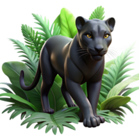 wonderful contemporary A Sleek Black Panther Stealthily Moving exclusive png