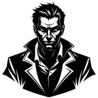 Standing Silhouette Figure of a Man in Illustration Format vector