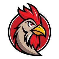 Rooster Illustration with Simple Mascot Style vector