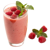 Refreshing Raspberry Smoothie with Mint Garnish A Delicious and Healthy Summer Drink png