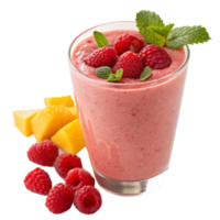 Refreshing Raspberry Mango Smoothie with Fresh Mint Garnish A Delicious and Healthy Summer Drink png
