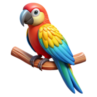 impressive classic A Colorful Macaw Perched on a Branch in a high resolution png