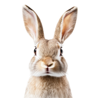Rabbit Portrait with Long Ears on Transparent Background png