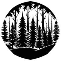 Isolated Forest Green Silhouette for Design Projects and Print vector