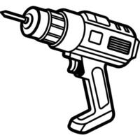 Continuous Line Drawing of an Electric Drill in Action vector