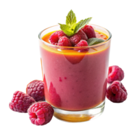 Delicious Raspberry Smoothie with Fresh Mint and a hint of Orange png