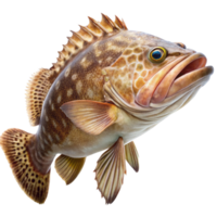 Closeup of a Grouper Fish with Detailed Texture and Color png