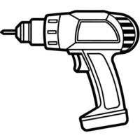 Continuous Line Drawing of an Electric Drill Illustrating Its Intricate Design vector