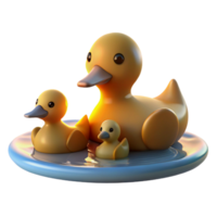 elegant artistic A Family of Ducks Swimming Peacefully on original png