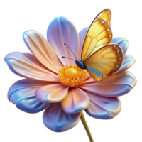 serene creative A Delicate Butterfly Resting on a premium png