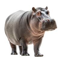 A magnificent hippopotamus standing on a black background a detailed view of this large mammal png