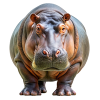 Closeup of a Hippopotamus Facing the Camera on Black Background png