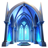 magnificent abstract Gothic Cathedral Interior Ethereal Blue original png