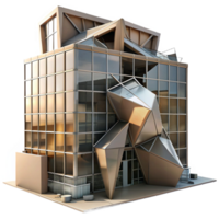 beautiful abstract Deconstructivist Office Building Harsh professional png