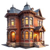 stunning modern Victorian Townhouse Soft Morning Mist detailed png