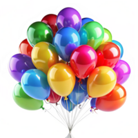 A Bunch of Colorful Balloons Floating Together in Celebration png