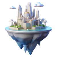 elegant contemporary Floating Island City Soft Ethereal original png