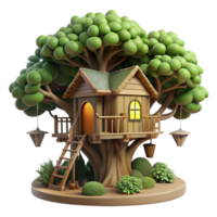 dramatic traditional Treehouse nestled in a dense forest, dappled sunlight, rustic design, natural materials, whimsical atmosphere, sense of adventure detailed png