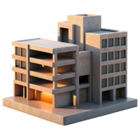vibrant vintage A Brutalist concrete apartment complex, harsh shadows cast by the setting sun, rendered in a stark, minimalist style authentic png