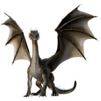 Majestic Grey Dragon with Spread Wings a Fantasy Creature of Myth and Legend png