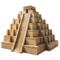 Ancient Mesopotamian Ziggurat Model A Detailed Reconstruction of a MultiLayered Temple Tower png
