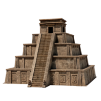 Ancient Mesoamerican Pyramid Structure 3D Render High Detail Stone Architecture png