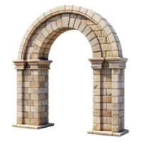 A 3D Render of a Stone Archway Entrance Gate with Pillars and Blocks png