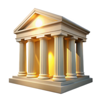 dramatic rustic An ancient Greek temple with towering columns, bright sunlight highlighting the marble facade, rendered in a classical, historical style premium png