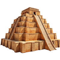 Ancient Mesopotamian Ziggurat Architecture 3D Model Render png