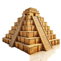 Ancient Mayan Step Pyramid Digital 3D Render of Mesoamerican Architecture png