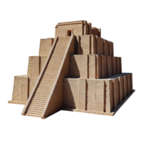Detailed Model of the Ancient Mesopotamian Ziggurat of Ur, a MultiLayered Brick Structure with Grand Staircase png