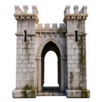 Ancient Stone Castle Gate Entrance Archway Medieval Fortress Structure png