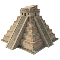 Ancient Mayan Pyramid Structure Stone Temple Architecture 3D Render png