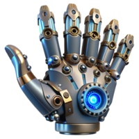 vibrant creative A steampunk robotic hand, intricate gears and wires, polished steel fingers, dimly lit, cyberpunk style 4K png