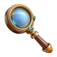 stunning artistic A steampunk magnifying glass, ornate brass handle, intricate lens casing, brightly lit, vintage style authentic png