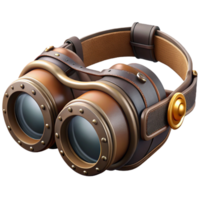 wonderful artistic A steampunk goggles, intricate lenses and frames, leather straps, dramatically lit, cyberpunk style detailed png