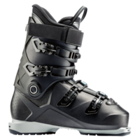 HighPerformance Black Ski Boot with Modern Design and Multiple Buckles png