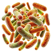 Microscopic View of a Cluster of RodShaped Bacteria Detailed 3D Render of Microorganism Colony png