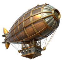 magnificent modern A steampunk zeppelin, massive and detailed, intricate framework, brightly lit, realistic style 4K png