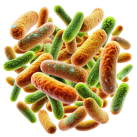 Microscopic View of a Cluster of RodShaped Bacteria Diverse in Color and Texture png